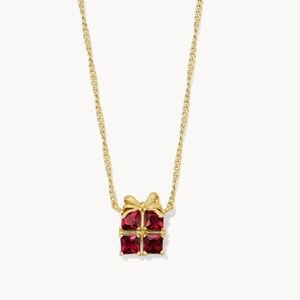 Kendra Scott Present Gold Short Pendant Necklace in Red Crystal